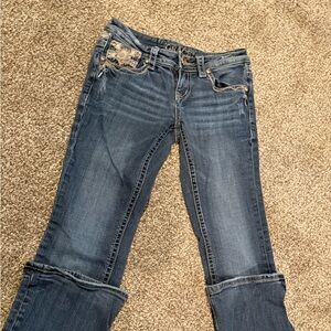 Grace in LA Women's Dark Blue Boot Cut Jeans size 25 waist 30 length